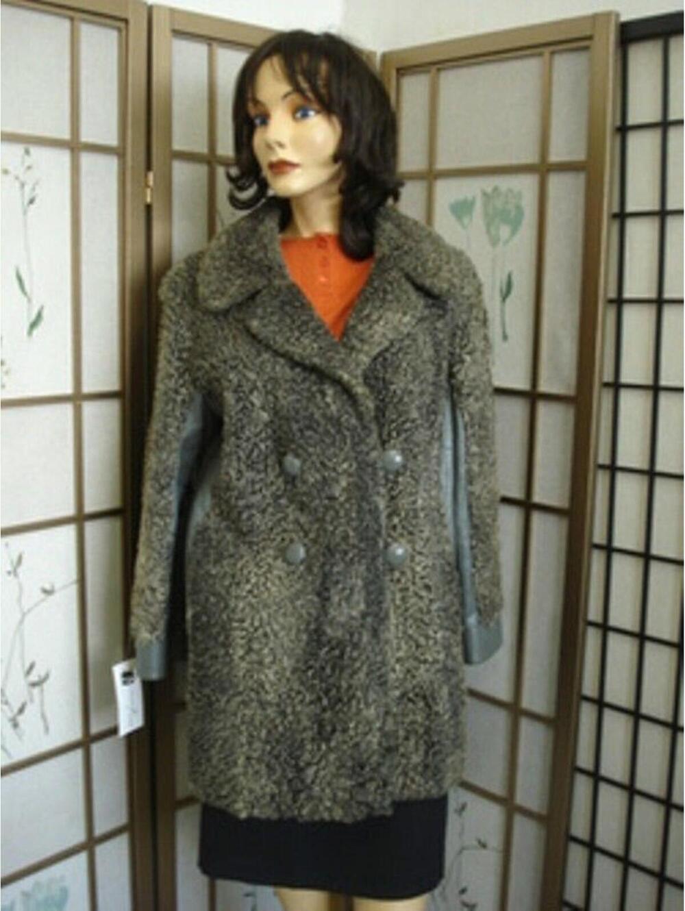 SCRAP ITEM: GRAY ASTRAKHAN LAMB FUR JACKET ARTS & CRAFTS